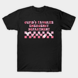 Retro Cupid's Favorite Emergency Department Valentine's Day T-Shirt